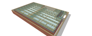 MiTek 3D model of a Posi-Joist floor layout